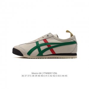 二代 头层皮 Asics 亚瑟士 男女鞋真标半码制 日产经典老牌-鬼塚虎 Onitsuka Tiger Mexico 66经典墨西哥系列复古经典百搭板鞋休闲运动