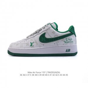 160 耐克 Nike Air Force 1 '07 Low 空军一号含气垫 小白鞋 2025年 蛇年新款 路易威登联名低帮百搭厚底增高休闲运动板鞋。柔软、弹