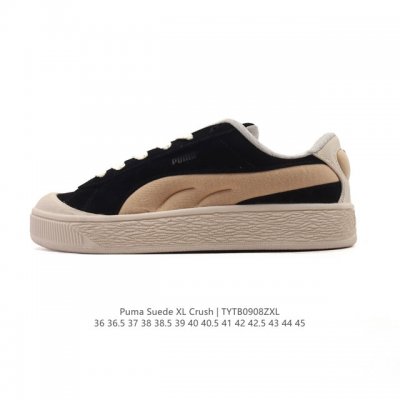 彪马 puma 男女式运动板鞋 Suede Xl Crush 防滑耐磨百搭舒适时尚休闲鞋 puma Black-Shadow Gray复古单品彪马 时尚 舒适