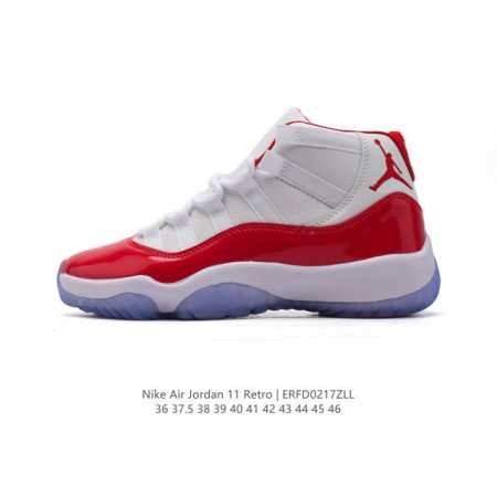 耐克乔丹11代 Nike Air Jordan 11 Retro 中帮复刻男女士运动鞋 Aj11代经典设计，深受球员与球迷喜爱。Jordan 乔丹 采用漆皮牛培 - 点击图像关闭