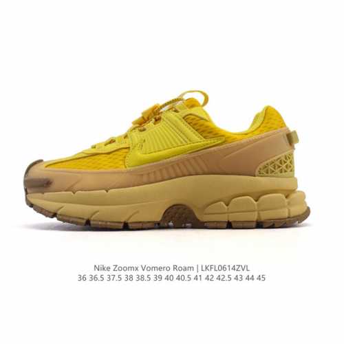 公司级 耐克Nike Zoom Vomero Roam马拉松复古跑五代休闲运动慢跑鞋 厚底增高老爹鞋。采用环保纤维革饰片组合网眼布鞋面材质 升级正确后跟Tpu加