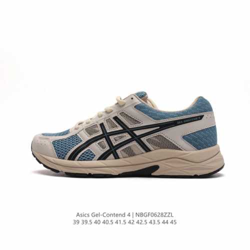 Asics 亚瑟士 2024新款男子gel-Contend 4缓震回弹透气跑步鞋 高颜值百搭入门级跑鞋多层网面织物+植绒材质构成了亚瑟士logo图案，具有很高的