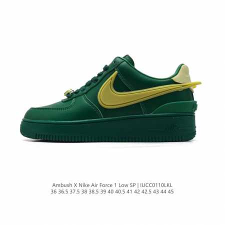 耐克 空军一号 Af1 低帮休闲板鞋 Ambush X Nk Air Force 1'07 Low Sp 空军一号联名 标志性的swoosh延伸至鞋跟之外，鞋舌 - 点击图像关闭