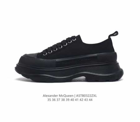 意大利高奢品牌-亚历山大 麦昆 Alexander Mcqueen Sole Sneakers 低帮时装厚底显高百搭休闲松糕鞋 男女式小白鞋 厚底增高帆布运动鞋 - 点击图像关闭