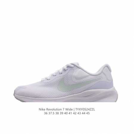 耐克 Nike Revolution 7 Wide 公路跑步鞋 宽版 厚底增高老爹鞋透气网面运动鞋。采用柔软缓震设计，具有出色支撑力，为你开启跑步新境界。这款公 - 点击图像关闭