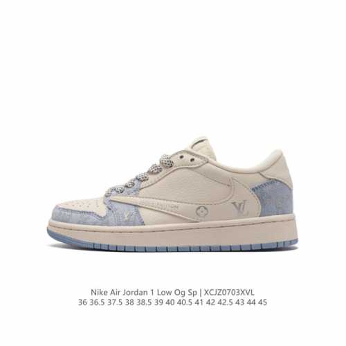 公司级Travis Scott x Fragment Design x Jordan Air Jordan 1 Low OG SP AJ1 乔1 LV联名低帮文