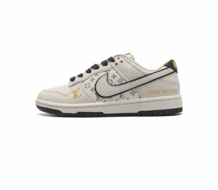 耐克 Nike Sb Dunk Low Pro X Lv 路易威登 联名 复古低帮休闲运动滑板板鞋 采用脚感柔软舒适zoomair气垫 有效吸收滑板等极限运动在 - 点击图像关闭