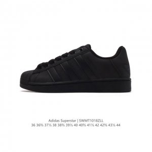 阿迪达斯 ADIDAS SUPERSTAR 三叶草经典贝壳头系列 新款休闲板鞋潮流男女士运动鞋 。鞋面柔软皮革材质 标志性的贝壳鞋头，锯齿三条纹，简约的线条。就