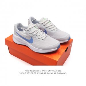 耐克 Nike Revolution 7 Wide 公路跑步鞋 宽版 厚底增高老爹鞋透气网面运动鞋。采用柔软缓震设计，具有出色支撑力，为你开启跑步新境界。这款公