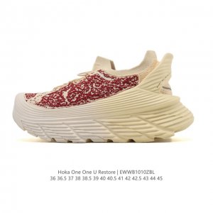 公司级 Hoka One One Restore 弹性舒适减震防滑 低帮 涉溪鞋 休闲跑步鞋 男女同款 一脚蹬 厚底增高运动跑步鞋。简评一下：1.做工：很细致，