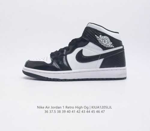 真二层 耐克 Nike Air Jordan 1 Retro High Og 乔丹一代aj1 乔1 Aj1 高帮篮球鞋复刻运动鞋 皮面高帮板鞋的设计灵感源自运动