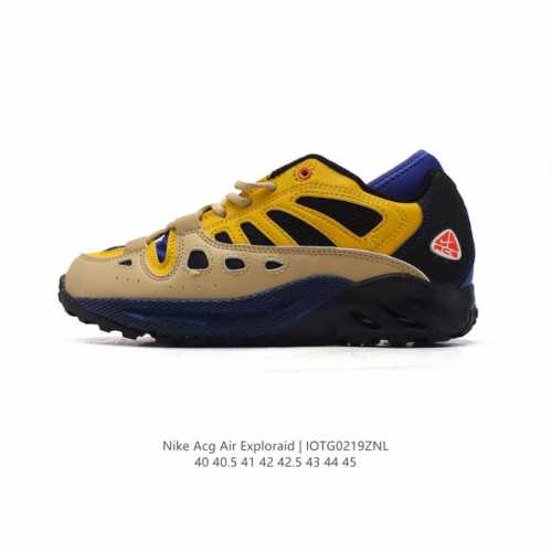 新品公司级 耐克Nike男子气垫跑步鞋 Nike Acg Air Exploraid Ash Green 系带 减震耐磨 低帮 户外功能鞋 男款 复古风格：Ac