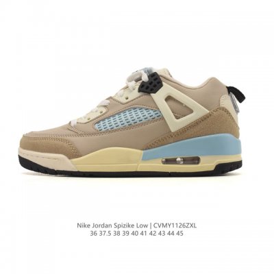 耐克 Nike Jordan Spizike Low 经典爆裂纹复古运动篮球鞋！全新低帮造型吸睛！整双鞋在融合了 Air Jordan 经典鞋款中的标志性元素之