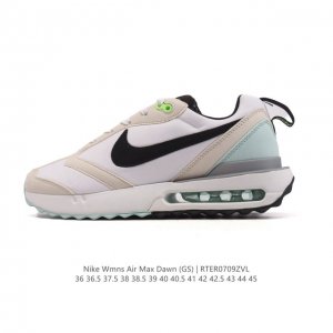 耐克 Nike Air Max Dawn 黎明系列 低帮气垫百搭休闲运动慢跑鞋，从配色上彰显出浓厚的复古气质。最大的亮点当属鞋型设计上加入结构元素，汲取1984