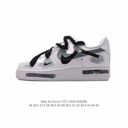 公司级 新款 AF1耐克 Nike Air Force 1 ‘07 Low 空军一号 解构绑带 双鞋带 气垫厚底增高百搭运动板鞋 原楦头原纸板 打造纯正空军版型 - 点击图像关闭