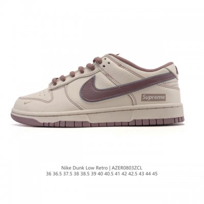 耐克 Nike Sb Dunk Low Pro 运动鞋复古板鞋。采用柔软皮革拼接鞋面，经久耐穿，塑就如元年款 Dunk 般的复古质感。鞋头透气孔，搭配鞋口和鞋舌