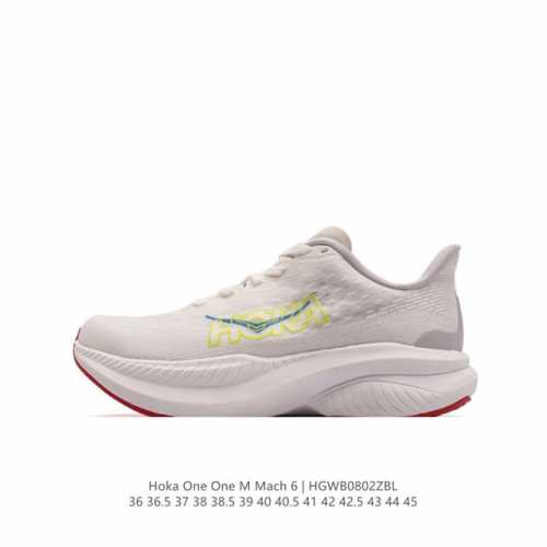 hoka One One独特的竞训鞋,主打舒适软弹hokamach马赫6#竞速跑鞋 Hoka Mach 6 轻盈且富有弹性的舒适感！迄今为止最轻量灵敏的mach