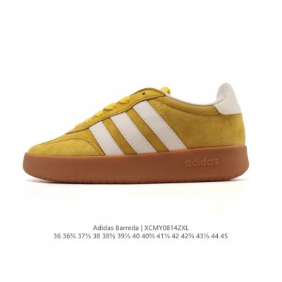 阿迪达斯 Adidas Barreda 考拉派对 复古休闲 清新 舒适百搭 德训鞋 T字头 防滑耐磨 低帮 板鞋 男女款运动鞋。鞋头加宽设计提升了穿着舒适度，长
