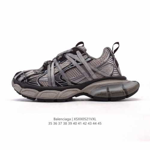 公司级 巴黎世家 Balenciaga 3Xl Sneakers 巴黎世家 十代网布系带低帮走秀复古老爹运动鞋 解构绑带 透气网纱 网面 材料和聚氨酯 磨损效果