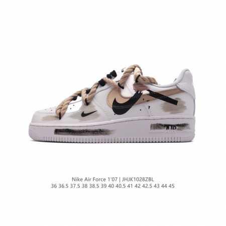 公司级 新款 AF1耐克 Nike Air Force 1 ‘07 Low 空军一号 解构绑带 双鞋带 气垫厚底增高百搭运动板鞋 原楦头原纸板 打造纯正空军版型 - 点击图像关闭