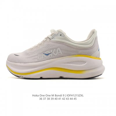 Hoka畅行无阻 Hoka One One Bondi 9 舒适百搭耐磨轻便 低帮跑步鞋 男女款。Bondi 9 最显著的变化在于其鞋底单元，原本扎实可靠的鞋底