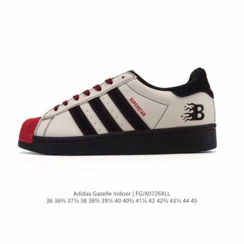 公司级 阿迪达斯 Adidas Superstar 2025年新款鞋子 蛇年新款经典贝壳头系列 新款休闲板鞋潮流男女士运动鞋。鞋面柔软皮革拼接材质 标志性的贝壳