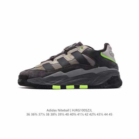 公司级 Adidas新款 阿迪达斯官方三叶草niteball 男女经典厚底增高老爹运动鞋 奶包鞋 ，含反光细节和半透明细节的篮球风经典鞋。这款adidas Ni - 点击图像关闭