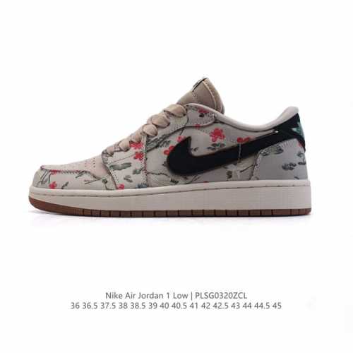 170 【公司级】耐克 乔丹Air Jordan 1 Low Aj1 乔1 乔丹1代Aj1 2025年新款 刺绣梅花 丹顶鹤 蛇年限定 低帮复古文化休闲运动篮球