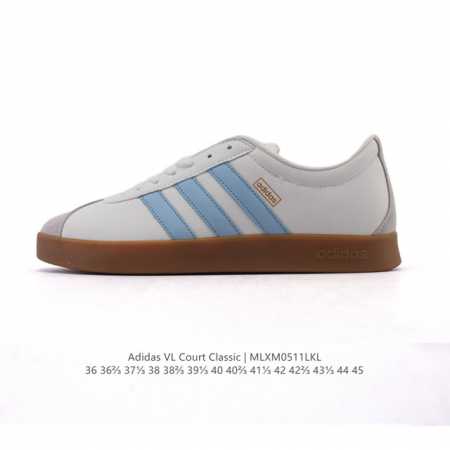 阿迪达斯 Adidas Vl Court Classic Shoes 运动休闲板鞋德训鞋 T头鞋 这款Adidas经典运动鞋，以经典造型塑就百搭风格。灵感源自A - 点击图像关闭