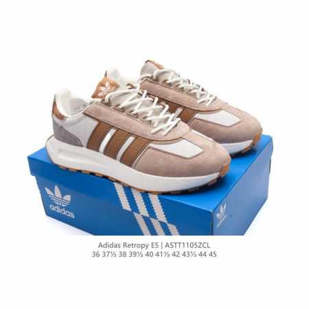 阿迪达斯 新款 三叶草 厚底 ADIDAS RETROPY E5 新款 爆米花 低帮经典运动鞋潮厚底增高男女士慢跑鞋。以70年代经典跑步鞋为灵感，新鲜演绎复古造 - 点击图像关闭
