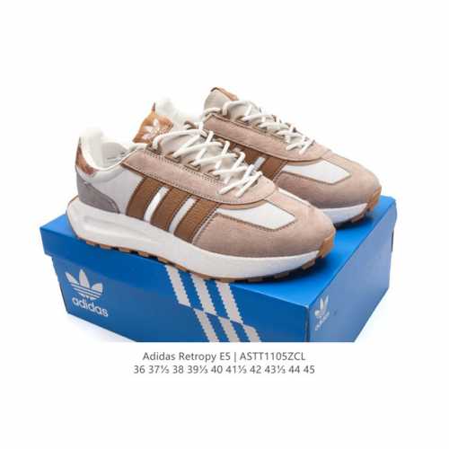 阿迪达斯 新款 三叶草 厚底 ADIDAS RETROPY E5 新款 爆米花 低帮经典运动鞋潮厚底增高男女士慢跑鞋。以70年代经典跑步鞋为灵感，新鲜演绎复古造