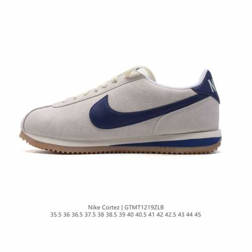 新款 耐克 Nk Classic Cortez Leather 阿甘复古初代皮革运动慢跑鞋。Nike Classic Cortez 鞋款是 Nike 元年款跑步