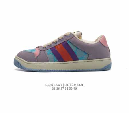 古驰女鞋 Gucci Screener系列做旧脏脏鞋时尚厚底增高复古板鞋潮运动鞋 复古学院风款式与融入怀旧运动服风格的面料风靡数十年 不同风格演绎出的协奏之曲为 - 点击图像关闭