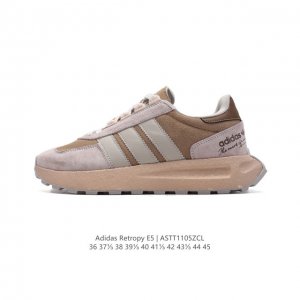 阿迪达斯 新款 三叶草 厚底 ADIDAS RETROPY E5 新款 爆米花 低帮经典运动鞋潮厚底增高男女士慢跑鞋。以70年代经典跑步鞋为灵感，新鲜演绎复古造