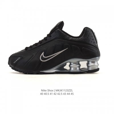 新品 耐克 Nike Shox R4 科技感运动鞋。金属质感鞋面 + 超大气柱 球鞋！Nike Shox R4上脚超炫酷Nike Shox R4十年经典鞋款，复