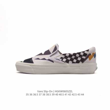 万斯 Vans Classic Slip-On 范斯经典低帮百搭一脚蹬休闲板鞋帆布情侣鞋。 类型：男女鞋 码数：35-44 硫化半码 编码：Hgkw0605Zz - 点击图像关闭