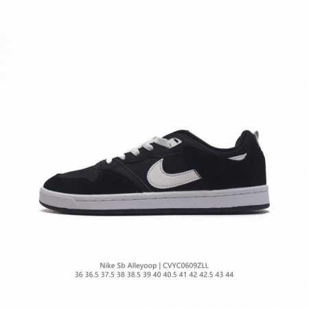 真标 耐克 Nike 男女鞋 Sb Alleyoop运动鞋时尚低帮复古休闲鞋板鞋，这款运动板鞋，采用系带的开合方式，可自由调节松紧度；搭配后跟提拉带，穿脱省时省 - 点击图像关闭