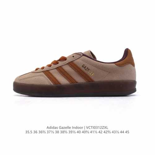 160 阿迪达斯 Adidas Originals Gazelle Indoor复古三叶草防滑透明橡胶板鞋经典运动鞋。这款经典鞋,忠于原版设计,缀撞色三条纹和鞋