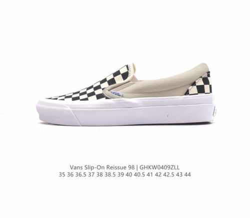 万斯 Vans Classic Slip-On 范斯经典低帮百搭一脚蹬棋盘格休闲板鞋帆布情侣鞋 类型：男女鞋 码数：35-44 硫化半码 编码：Ghkw0409