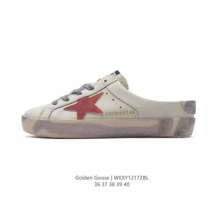 公司级 Golden Goose Deluxe Brand Sstar来自意大利ggdb脏出天际的小脏鞋 包头半拖运动鞋 潮复古板鞋 一脚蹬休闲拖鞋，宋仲基欧巴 - 点击图像关闭