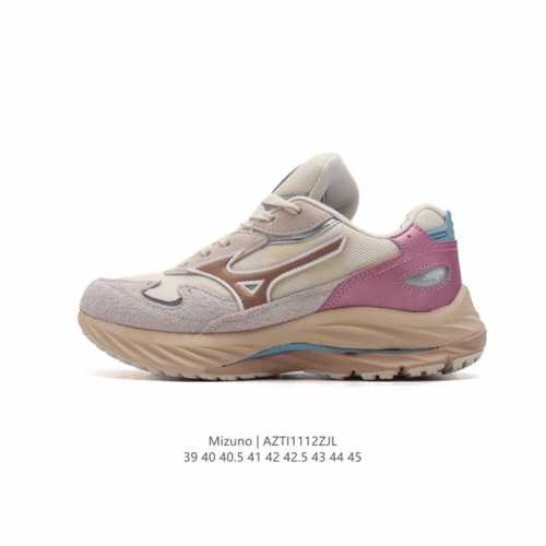 公司级 Mizuno Sportstyle 美津浓 复古时尚休闲舒适减震运动跑步鞋 厚底增高老爹鞋 美津浓wave机械缓震，可以说是机械缓震跑鞋科技的翘楚。有着