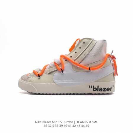 高端礼盒装 手提包装箱 耐克 Nike Blazer Mid '77 Jumbo 男女士运动板鞋 抓地板鞋 解构绑带 双鞋带 经典街头人气鞋款。采用人气传统外观 - 点击图像关闭