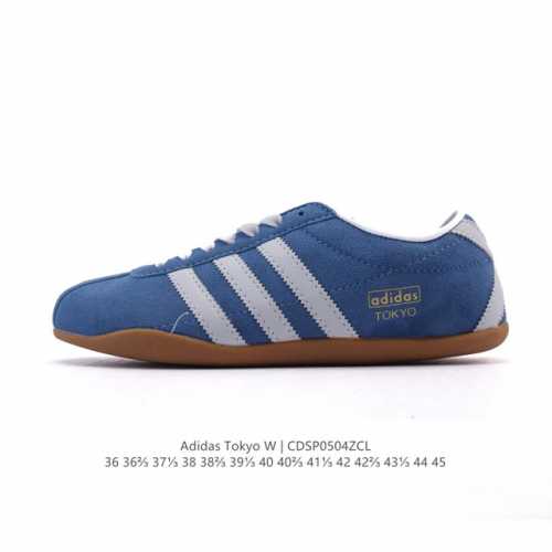 新品 阿迪达斯 Adidas Originals Tokyo 经典舒适 防滑耐磨 低帮 板鞋 男女同款 蓝色一双封神｜复古薄底鞋美到犯规啦薄底鞋是今年的流行趋势