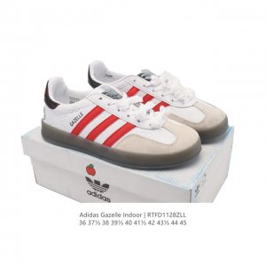 阿迪达斯 Adidas Originals Gazelle Indoor复古三叶草防滑透明橡胶板鞋经典运动鞋。这款经典鞋,忠于原版设计,缀撞色三条纹和鞋跟饰片。