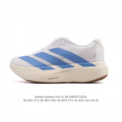 阿迪达斯 Adidas Adizero Evo Sl 运动舒适防滑耐磨 低帮跑步鞋 阿迪达斯革新力作 破纪录轻跑鞋 Adizero Adios Pro Evo