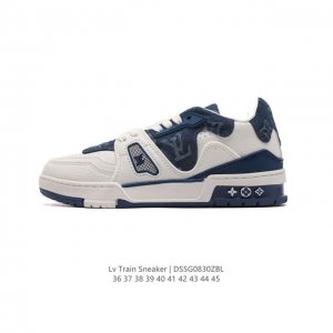 路易威登 Louis Vuitton Lv路易威登板鞋 时尚运动鞋 潮厚底增高鞋 。舒适防滑底和百搭性霸屏整个时尚娱乐圈，细节调整完美主义！采用柔软皮革鞋面，独