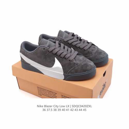 真标 带半码 Blazer City Low Lx 耐克新款大勾休闲鞋Blazer开拓者低帮板鞋！1973年为了进军篮球鞋市场，Nike模仿和改良了Conver