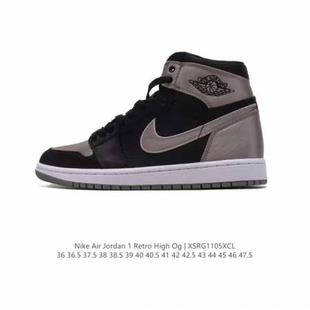 公司级 耐克 男女同款运动板鞋 Nike Air Jordan 1 Retro High OG 乔丹一代aj1 乔1 AJ1 篮球鞋复刻运动鞋。皮面高帮板鞋的设 - 点击图像关闭