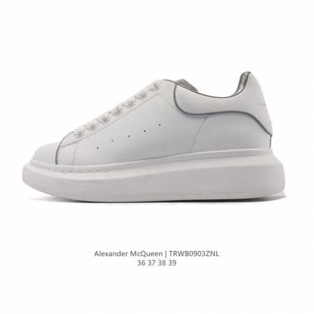 公司级 Alexandermcqueen 亚历山大 麦昆Mcq 运动小白鞋 厚底增高闪尾光滑牛皮平底鞋休闲鞋 时尚女板鞋潮运动鞋 ，火爆到大街小巷无人不知，无人 - 点击图像关闭