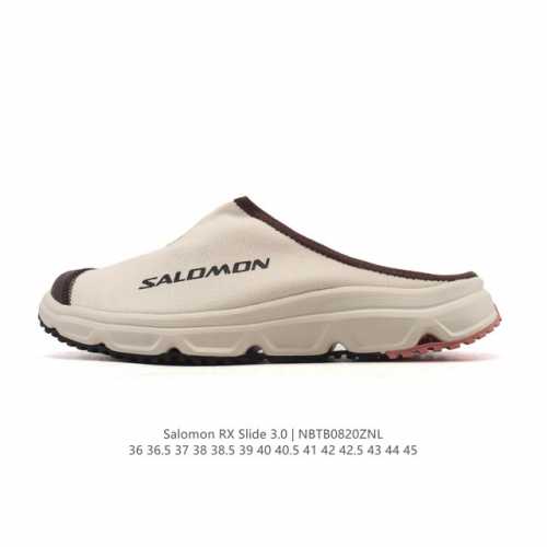 新品公司级 Salomon Rx Slide 3.0：缓震与透气设计透气轻量减震休闲运动恢复拖鞋 沙滩拖鞋 包头凉拖鞋 1. 缓震与支撑性 中底科技：采用超大尺